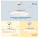 Mimotec ventilador techo LED blanco cristal 106cm por 28,65€