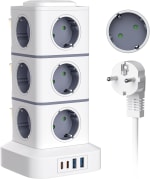 Regleta Enchufes 16 en 1 Vertical Enchufes 12 Tomas y 2USB-A 2USB-C por 19.99€