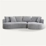 Canapé d'angle droit INES tissu gris à 599€