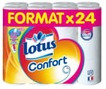 Paquet de 24 rouleaux de Papier toilette Tube Jetable Confort Lotus à 8,75€