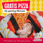 Gratis pizza bij heropening bij Happyitaly Alkmaar