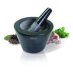 NERTHUS Mortero de marmol resistente y facil de limpiar, Negro, 16 x14 x14cm a 3.99€