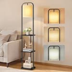 VASAGLE Lámpara de Pie con 3 Estantes Incluye Bombilla LED por 33.99€