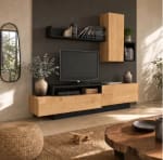 Meuble TV KASTLE Imitation chêne et Noir à 99,99€