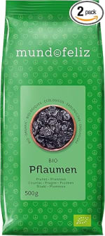 Mundo Feliz Ciruelas ecológicas secas sin hueso, 2 bolsas de 500 g por 8.26€