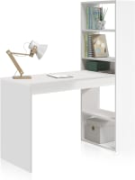 Mesa de Ordenador, Escritorio con Estantería Reversible, Blanco Artik por 49€