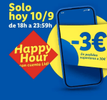 3€ de descuento en Lidl en pedidos desde 30€ (Happy Hour 18:00–23:59)