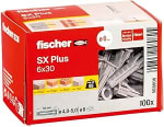fischer SX Plus Expansion Wall Plugs 6 x 30mm (Pack of 100) - £2.99