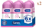 2 x 6uds de 50ml de Desodorante Roll-On Dermo+ Invisible 72H Sanex por 14.36€
