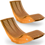 Lot de 2 chaise longue à bascule JAVA pliable en bois certifié FSC à 139,99€