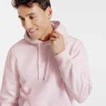 Sweat à capuche uni - Rose pâle à 18€