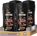 4 botes Axe Gel Ducha y Champú Hombre Dark Temptation 3en1 400ml por 10€