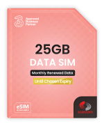 Three 25GB/Month Preloaded Data SIM – Valid Until May 2028 – Only £1.21/mo Effective