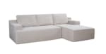 Canapé d'angle droit fixe NESTA de 3 places velours côtelé gris à 210€