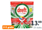 2+3 gratis op Dreft Platinum vaatwastabletten bij Albert Heijn