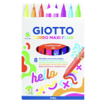8 rotuladores Giotto Turbo Maxi con punta fibra tinta fluorescente por 2.98€