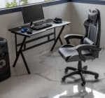 Mesa Gaming medidas 120x60cm con Tablero Efecto Fibra de Carbono por 49.95€
