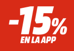 15% EXTRA descuento en toda tu compra en Mediamarkt desde la APP grandes ofertas