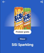100% cashback op SiSi Sparkling Orange of Mango via Tikkie