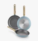 Bra Set 3 Sartenes Nordik 18 cm 22 cm 26 cm Inducción Mango Imitación Madera por 30€