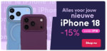 15% korting op iPhone 18-hoesjes en -screenprotectors bij Smartphonehoesjes