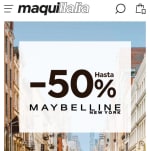 Hasta -50% de Descuento en Maybelline.