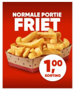 €1 korting op normale portie friet bij Kwalitaria