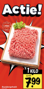 1 kg rundergehakt voor €7,99 bij Vomar