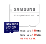 Tarjeta Micro SD Samsung EVO/PRO Plus 512GB por 76.93€