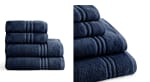 Lot de 4 serviettes Toallas premium de 700g bain en coton bleu foncé à 44,95€