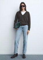 Mango Outlet Jeans Matilda Rectos Tiro Medio Azul por 9,99€