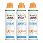 Garnier 3 botes Delial Sensitive Advanced Bruma Protectora IP50+ de 150ml por 13.86€