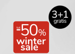 50% korting en 3 +1 stapelkorting tijdens de sale bij kleertjes