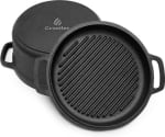 Gietijzeren pan 2-in-1 met grillpan als deksel voor €24,94 bij Bol