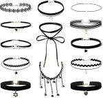 Gargantilla 13 Piezas Negro Terciopelo por $246 | Amazon