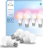 Philips Hue Essential Slimme A60 lamp, Wit en gekleurd licht, 4-pack voor €43,99