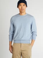Pull uni à col rond - Bleu à 4,80€