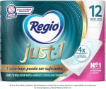 Regio Just 1 Papel Higiénico Hojas Cuádruples 12 Rollos por $110 | Amazon