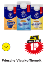Alle Friesche Vlag koffiemelk voor €1,19 bij Dirk