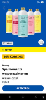 50% korting op Spa Moments en wasverzachter met de Lidl plus app