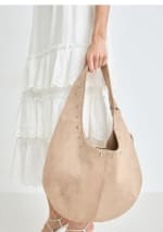 FAUX SUEDE BOW - Bolso shopping - beige por 9€