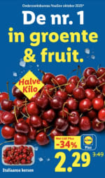 500 Gram kersen voor €2,29 bij de Lidl