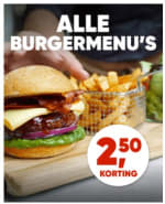€2,50 korting op alle burgermenu's bij Kwalitaria