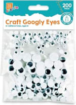 The Box 200 Googly Eyes for Crafts, Self-Adhesive Free, 7-15mm White | Craft Eyes in