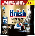 73 pastillas Finish Ultimate Plus Infinity Shine lavavajillas por 13.49€