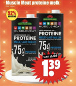 Muscle Meat proteïne houdbare melk (1 L) voor €1,39 bij Dirk