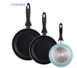 Wellhome Sartenes Antiadherentes 3 Piezas 16 cm 20 cm 24 cm Aluminio Prensado Altas