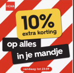 10% extra korting op bijna alles bij HEMA