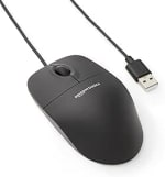 Amazon Basics Ratón óptico con USB y 3 Botones para Windows y Mac OS X, Negro 5.01€
