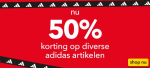 50% korting op diverse Adidas artikelen bij Scapino